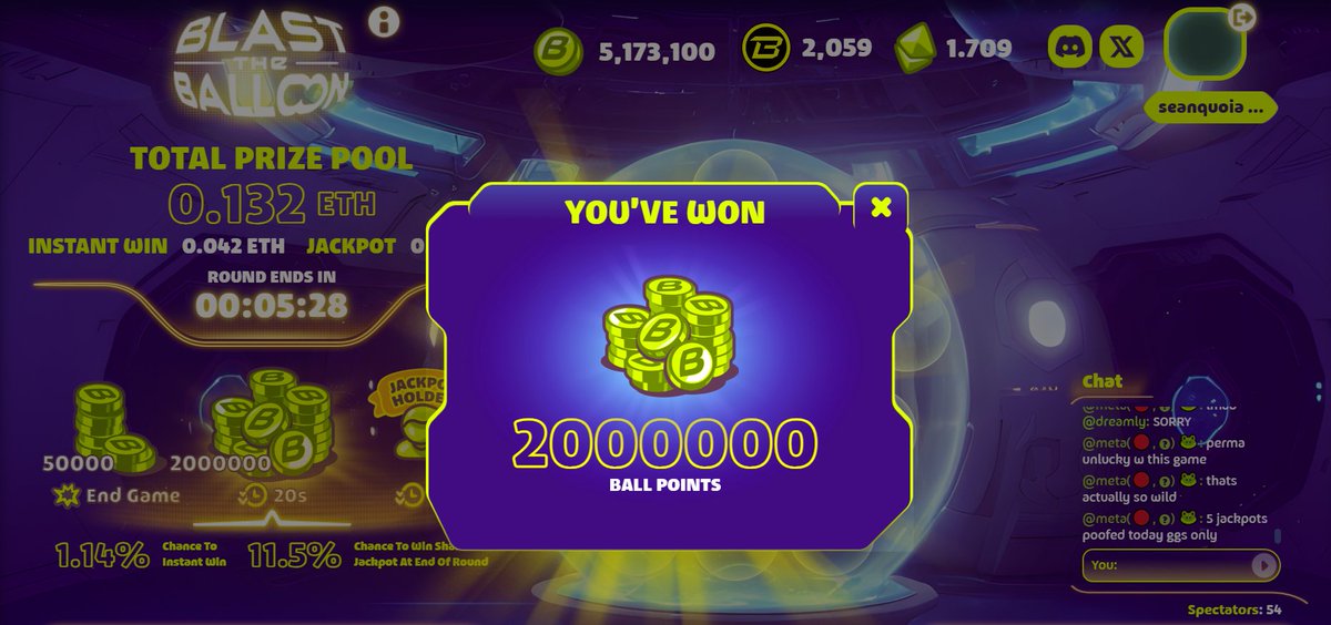 1 spin, 2 million $BALL points on Blast the Balloon, that 10x hits different