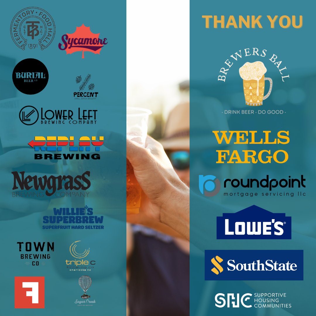 THANK YOU! THANK YOU! THANK YOU!
Thank you to our Presenting sponsor Wells Fargo, our Barley Sponsor RoundPoint, our Hops sponsor Lowes, and to South State Bank for sponsoring our silent auction.
Thank you to all our brewers and food trucks that came out !