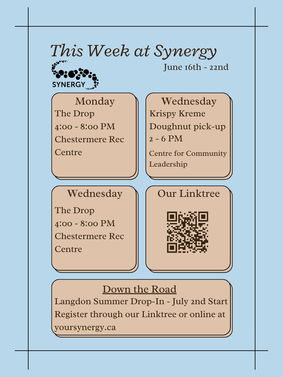 SynergyInvolved's tweet photo. There is still time to buy Krispy Kreme Doughnuts tonight before midnight. Pickup is this Wednesday from 2-6 PM at the Centre for Community Leadership. Registration for Langdon Summer Drop-in is available through the Linktree in our bio or on our website; https://t.co/GDZ1c4gLX3 https://t.co/NOCj6K0Lnp