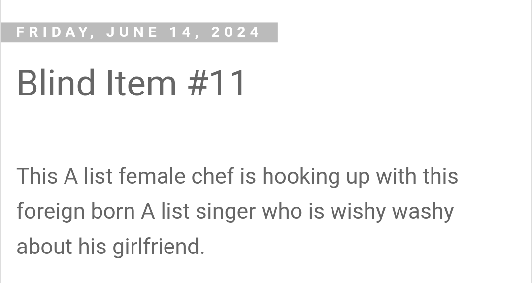 ALLERTA MILF!!! 🚨

Nuovo succulento blind item su Damiano dei Måneskin e la chef più ricca del mondo, Giada De Laurentiis.
Bon appétit! 👩‍🍳🍝😋

P.S. ciao, Dove! 🤘

#damiano #dovecameron #cheating