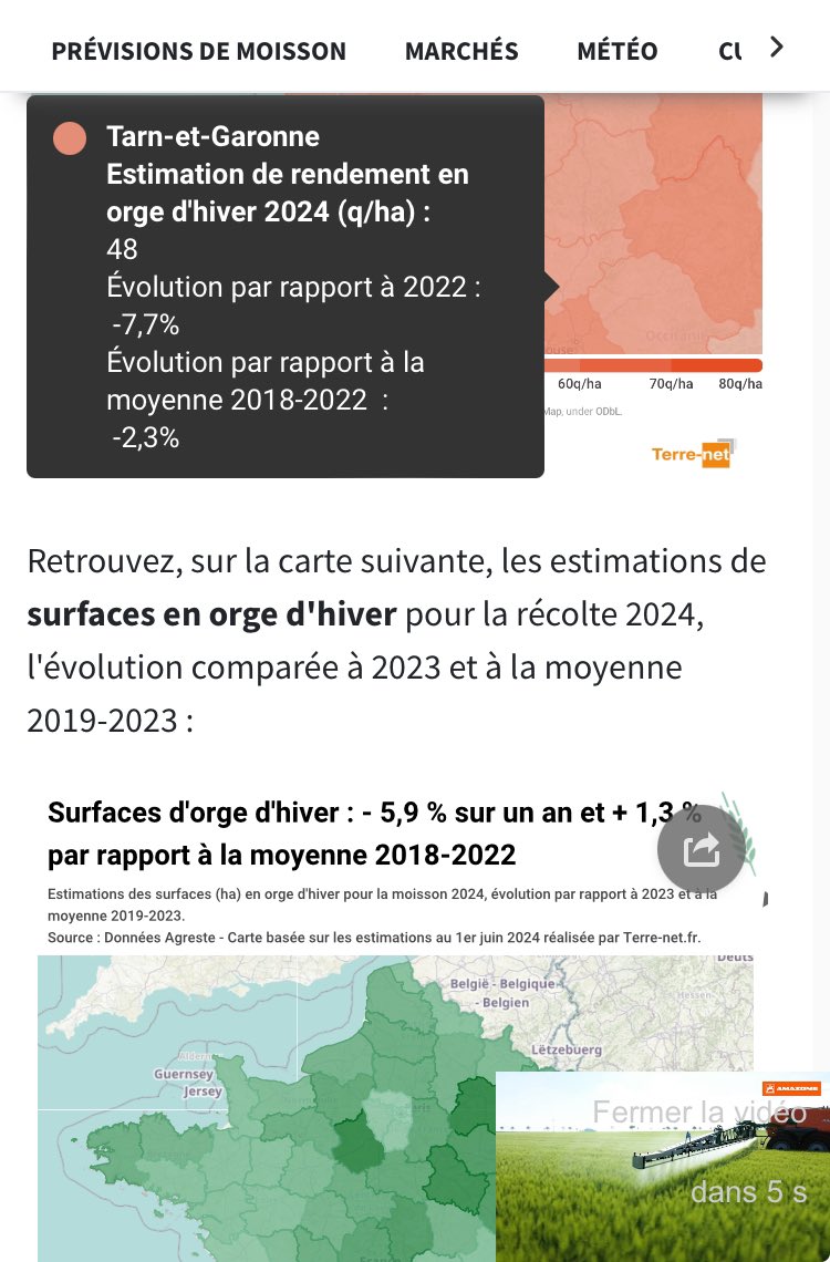 OlivierCOSTE2's tweet image. Tu n’as pas fait la #Moisson2023  ?
Je vois que @TerrenetFR s’arrête un avant.