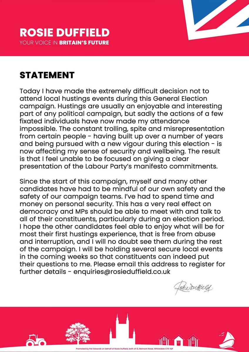Democracy can't work when MPs are hounded like this.  To the people that are doing this. Why? Did you do the same to Brazier or is it only women that dare to disagree with you that get this kind of treatment