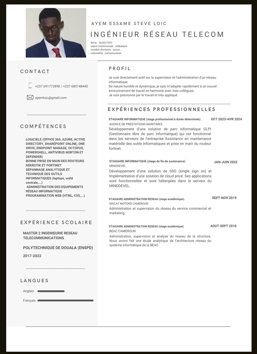 Je produis aussi mon CV 😂
On ne sait jamais 
#VendrediProduction
#NeedAJob