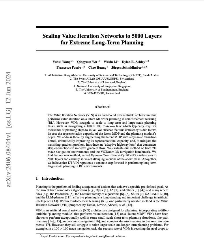 FaccioAI's tweet image. Can neural networks with 5000 layers improve long-term planning? 🤖
Check out our latest research with @SchmidhuberAI, @oneDylanAshley, and team: arxiv.org/abs/2406.08404
#AI #DeepLearning #RL