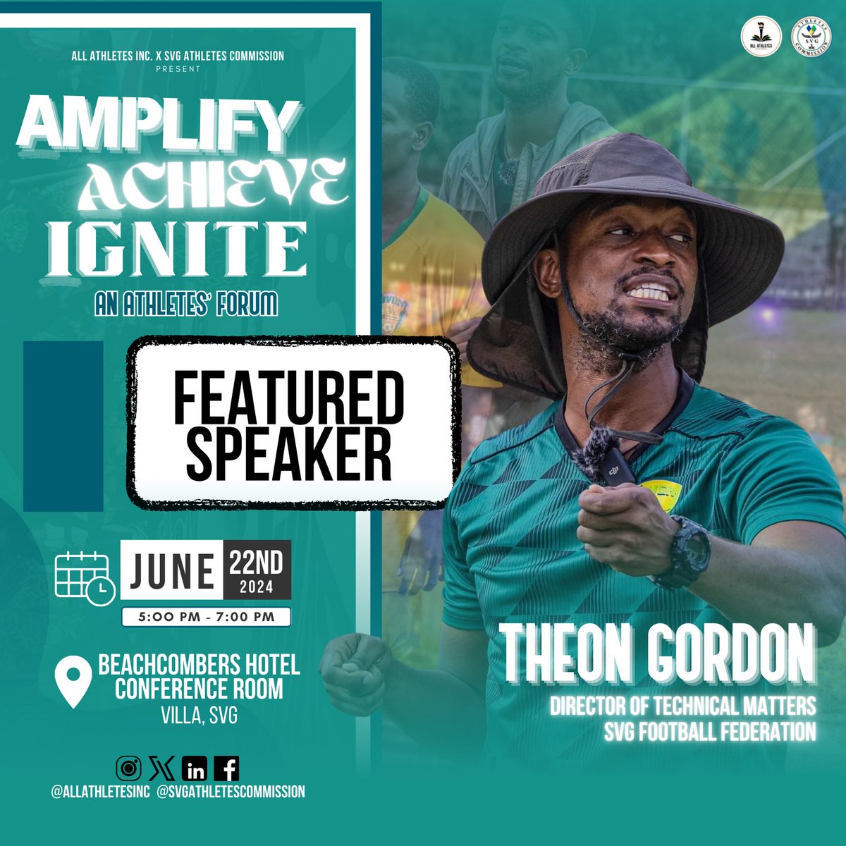 Introducing Theon Gordon, our fourth and final panelist!🌱 

Theon is the Director of Technical Matters for the SVGFF, charged with nurturing and supporting our nation’s top football talent. He brings a significant amount of wisdom for the game and sports on a wider scale.