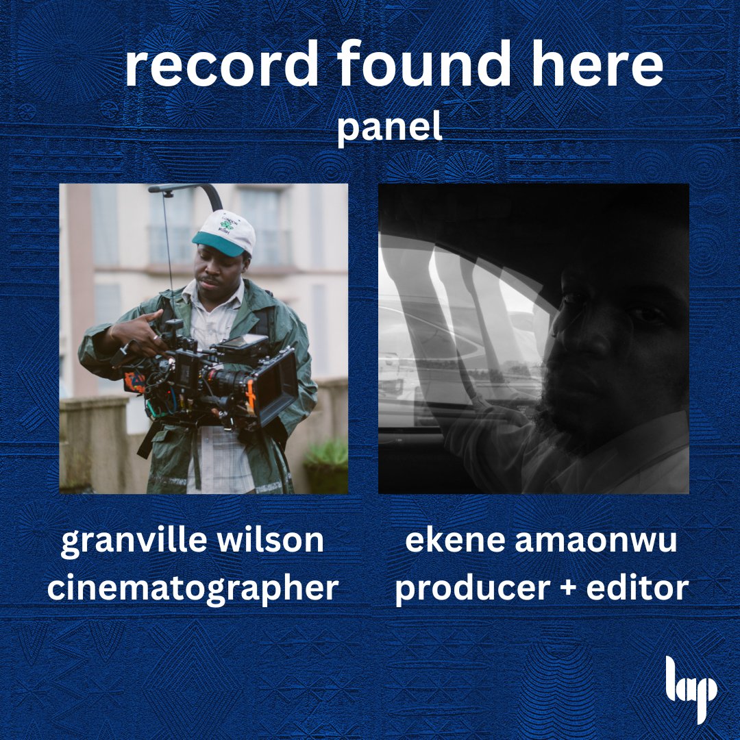 lanaire_aderemi's tweet photo. our ๐ premiere of #recordfoundhere is on the 29th of june ๐๏ธ in lagos, ๐ณ๐ฌ
producer + editor ๐๏ธ@urprofilepic will discuss the filmmaking process of #recordfoundhere with cinematographer ๐ฝ๏ธ #granvillewilson ๐ซ
join us //๐ซ : https://t.co/OVNrqk1Hx2 https://t.co/yy3hFgp03A