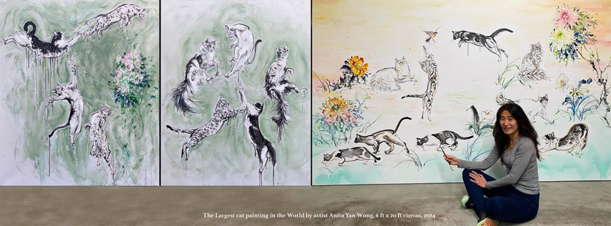 The Cat Art Show 2024 Hosts World’s Largest Cat Painting: Anita Yan Wong’s “Spring Dance” dlvr.it/T8HN7t