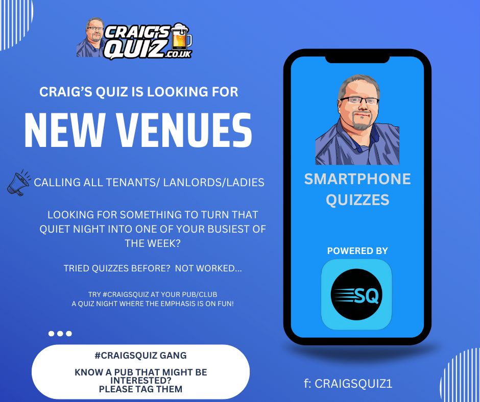 calling all #craigsquiz gang..

please share this post and tag any pub/clubs you think would like one of my quiz nights.

thanks

#bolton 
#bury
#manchester