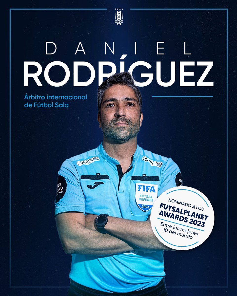 🏅 𝗡𝗢𝗠𝗜𝗡𝗔𝗗𝗢

El árbitro uruguayo de Fútbol Sala, Daniel Rodríguez, fue nominado a los Futsalplanet Awards 2023.

Nuestro árbitro fue elegido entre los 10 mejores del mundo. El ganador se dará a conocer el 15/6.