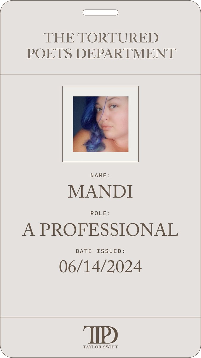 aquaticmandi's tweet photo. #TSTTPDID I’m A #TTPD Professional. https://t.co/6Y8QxX2n73