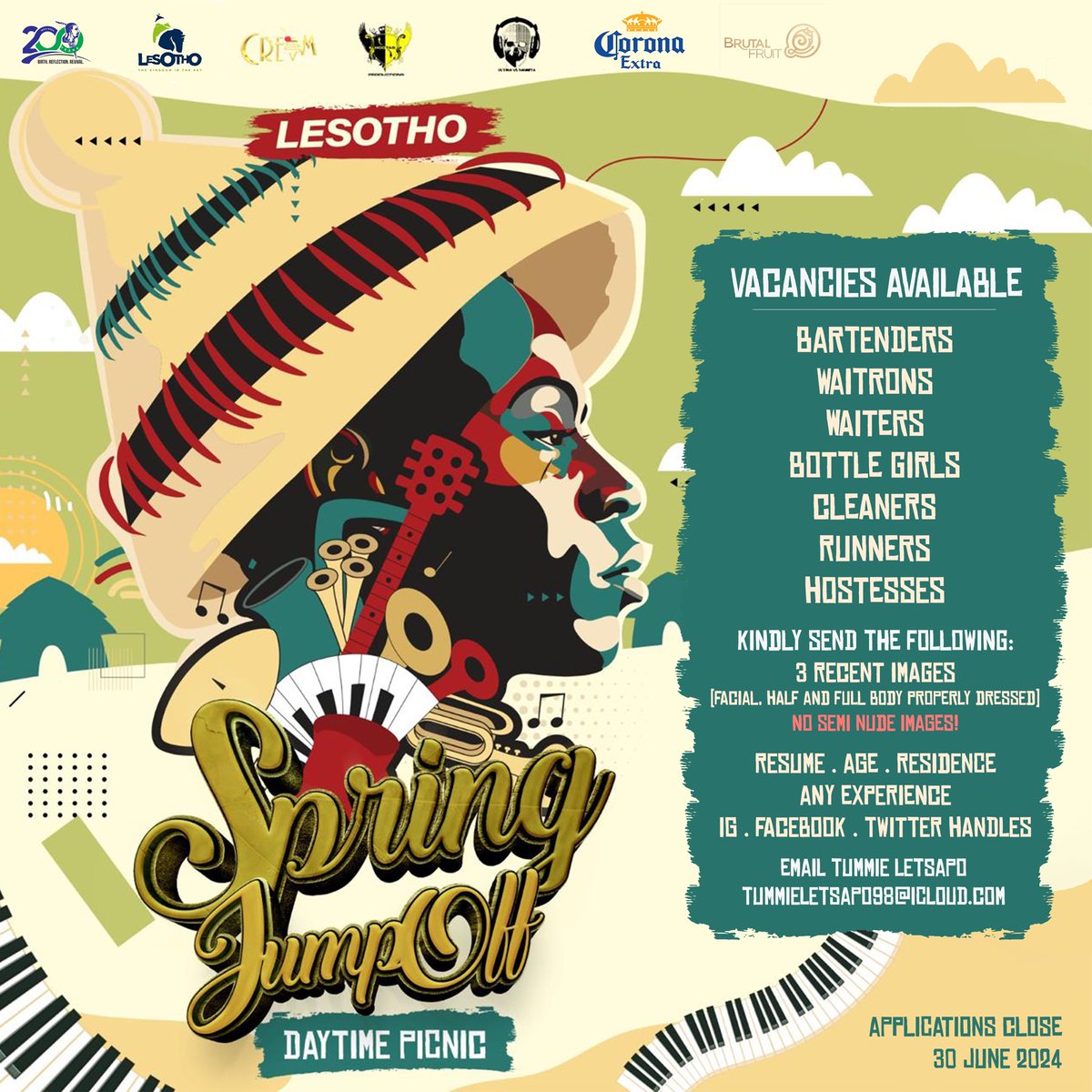 TummieLetsapo's tweet image. #LsTwitter, Spring Jump Off 2024 is hiring🚨🚨🚨. 
Kindly submit your resumes via email @tummieletsapo98@icloud.com. Applications close on the 30th of June. 
Please RT🙏🏼
#SpringJumpOff