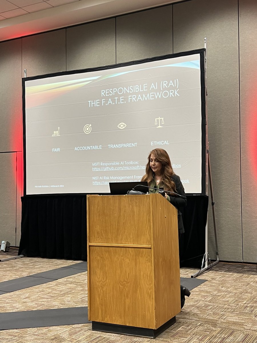 Tess McKeever-Voecks (@tessvoecks) on Twitter photo A framework for responsible use of AI from <a href="/MichelleRobbins/">MichelleRobbins</a>.
I couldn’t love this more. If you’re using AI for anything (ANYTHING), you best be using this framework, at minimum. #mnsearchsummit A framework for responsible use of AI from <a href="/MichelleRobbins/">MichelleRobbins</a>.
I couldn’t love this more. If you’re using AI for anything (ANYTHING), you best be using this framework, at minimum. #mnsearchsummit