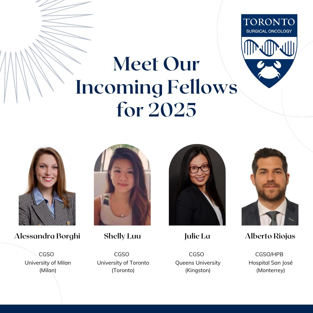 UofT Surgical Oncology (@uoftsurgonc) on Twitter photo Very happy to have matched these four amazing surgeons to our surgical oncology fellowship, Drs <a href="/aleborghiMD/">Alessandra Borghi</a>🇮🇹 <a href="/DrShellyLuu/">Shelly Luu</a>🇨🇦 <a href="/julielaMD/">Julie La</a>🇨🇦 & Alberto Riojas🇲🇽
Congratulations!🎉 Welcome to The6ix and the @uoftsurgery surg onc family as the 2025-2027 class! Very happy to have matched these four amazing surgeons to our surgical oncology fellowship, Drs <a href="/aleborghiMD/">Alessandra Borghi</a>🇮🇹 <a href="/DrShellyLuu/">Shelly Luu</a>🇨🇦 <a href="/julielaMD/">Julie La</a>🇨🇦 & Alberto Riojas🇲🇽
Congratulations!🎉 Welcome to The6ix and the @uoftsurgery surg onc family as the 2025-2027 class!