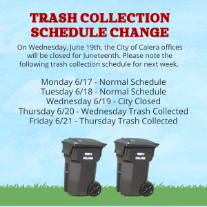 Juneteenth Holiday Trash Collection Schedule dlvr.it/T8HPcy