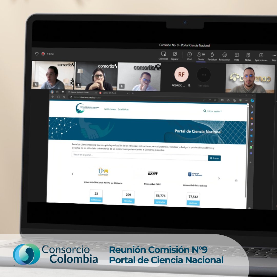 ConsorcioColom1's tweet photo. El @ConsorcioColom1 y las instituciones de la Comisión No.9 están trabajando arduamente en el desarrollo del portal de ciencia nacional. https://t.co/BbycmCiWo1