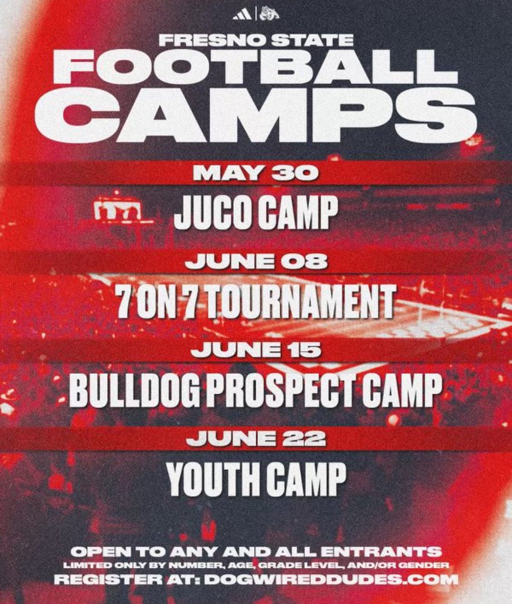 I will be at the Fresno State Prospect camp tomorrow June 15th!