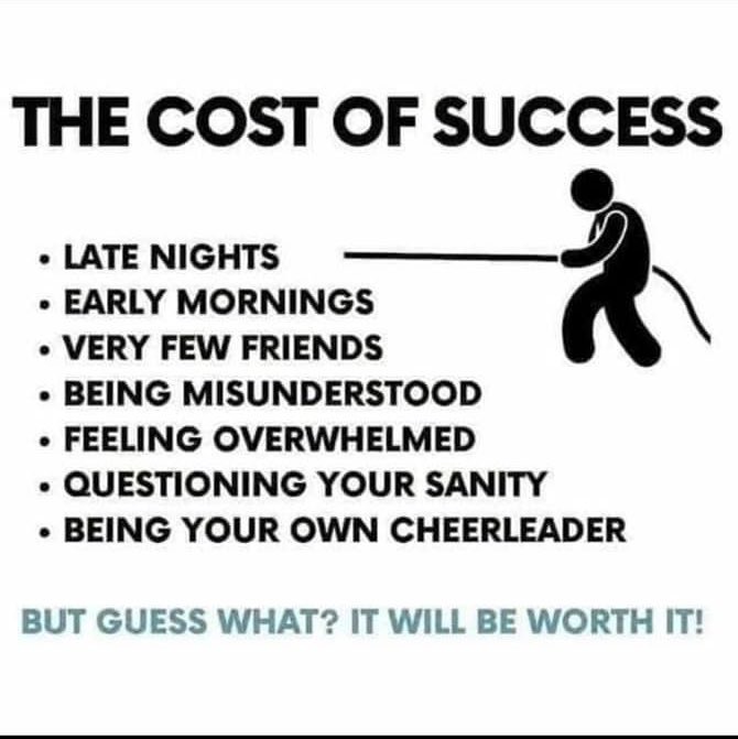 Are you willing to pay the price? #nothingcomeseasy