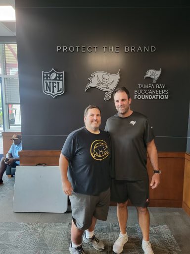 Yesterday, Coach John Nee ‘93 visited Tampa Bay Buccaneers Offensive Line Coach Kevin Carberry ‘01. Best of luck as you prepare for your season Carbs! #MustangLegacy