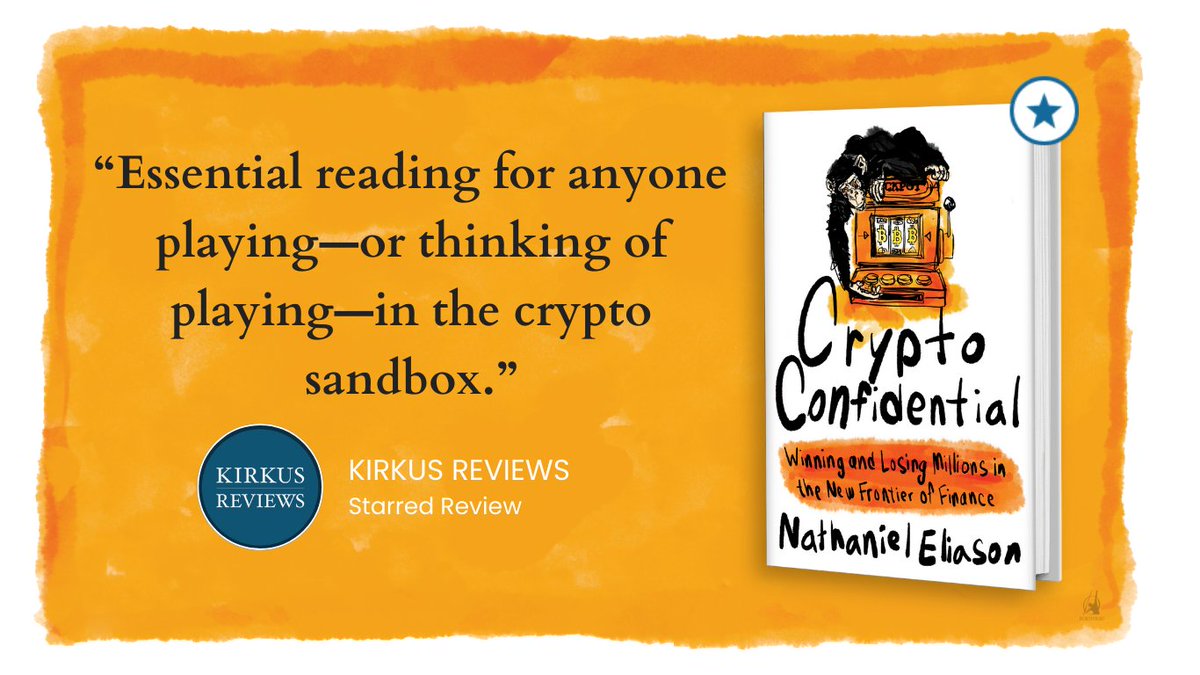 Crypto Confidential got a @KirkusReviews star!!! Kirkus is one of the  oldest and most respected independent book reviewers through their site &  magazine, and they only give a star to the top ~