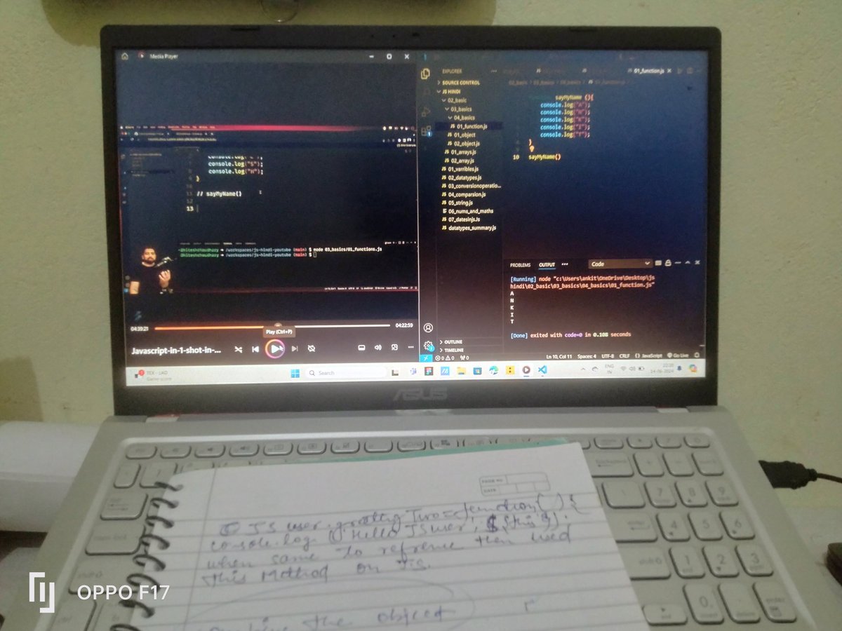 coder_champ's tweet image. today learn about basic function in JavaScript
@Hiteshdotcom
#chaiorcode
#learninpublic
#bulidinpublic