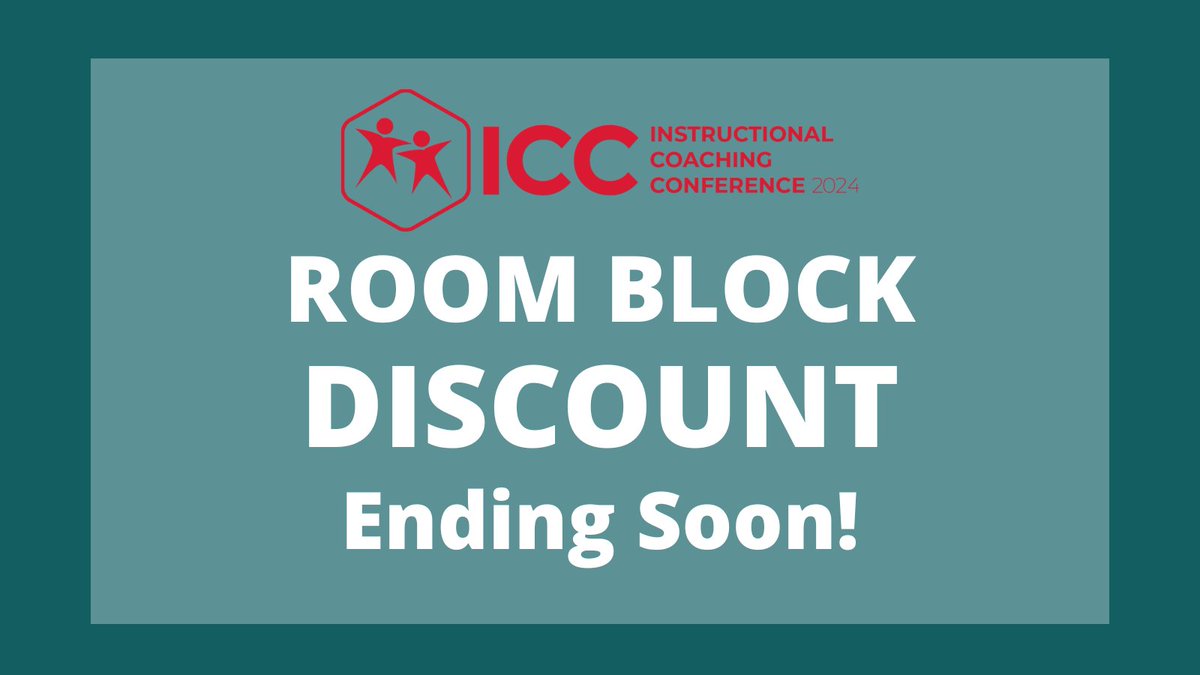 📢 Heads up, y'all! 🤠 Room block pricing for the Instructional Coaching Conference 2024 is about to end! Don't miss out on your chance to save. 🏨✨Lock in your discount today and be part of this amazing event. More info on pricing here: events.esc13.net/icc/ #ICCTX #EduCoach
