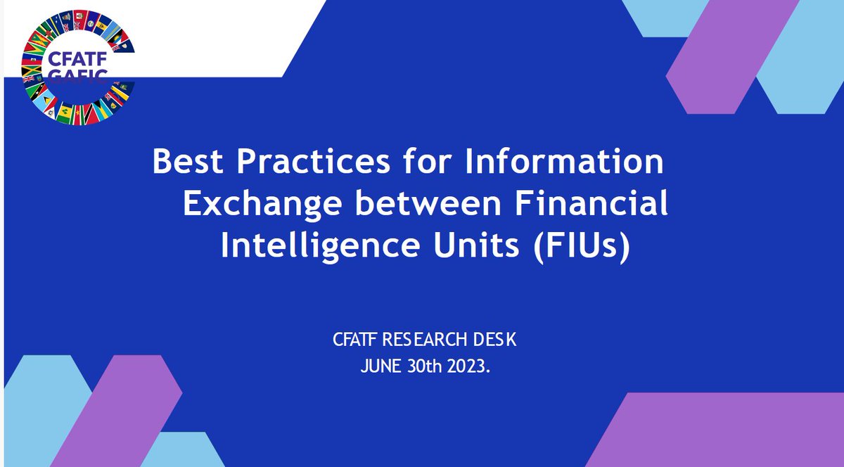 The CFATF has published an article on the "Best Practices for Information Exchange between FIUs". You can find it by clicking this link: cfatf-gafic.org/home/cfatf-res…