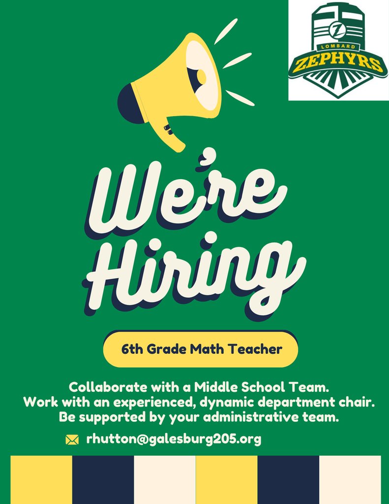 We are seeking a motivated and enthusiastic 6th Grade Math Teacher to join our team! 
Apply online:  applitrack.com/galesburg205/o…