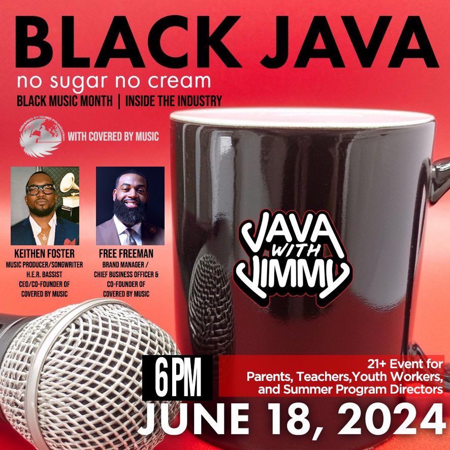javawithJimmy's tweet photo. 🧵We’re excited to announce our new show - #BlackJava no sugar no cream!
We’re doing a soft launch this coming Tuesday for #BlackMusicMonth while also highlighting a great summer intensive for youth. https://t.co/Qgt7ScnCz0 https://t.co/ckn98NdbY7