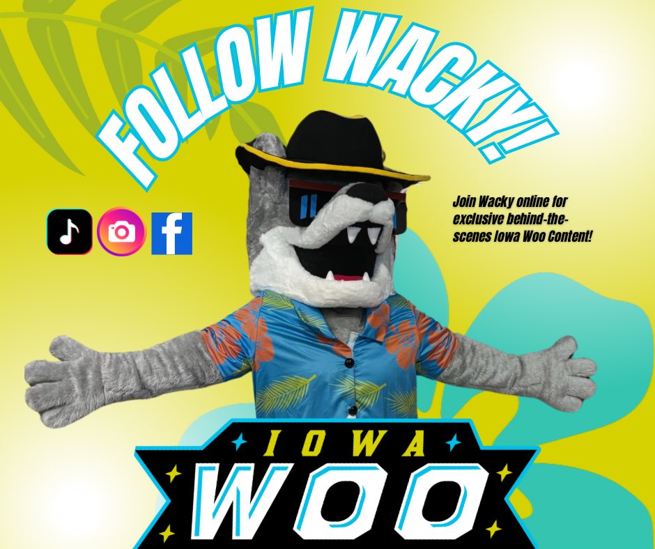 IowaWooALF's tweet photo. Get ready to join the fun with Wacky! ๐ Follow on Instagram, Facebook, AND TikTok @Wackywooloo and Wacky.iowawoo! Don't forget to send in your selfies with Wacky from the weekend to be featured on our socials! Tag us using #WooNation all season long !๐๐๐ฅ
#Wacky #iowawoo #woo https://t.co/NwOAiIbgeM