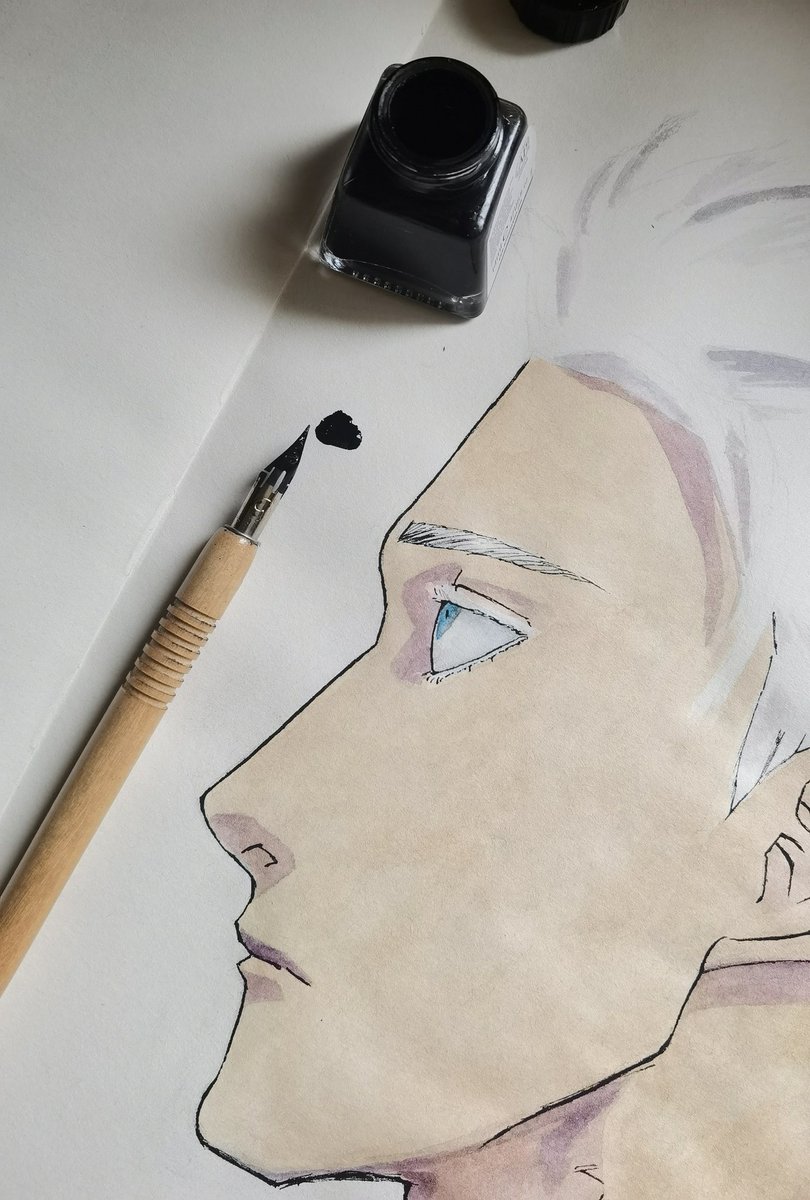 theFebruaryHare's tweet photo. Almost had a heart attack. 😱 
#wip #progress #jjk #gojosatoru https://t.co/cJkYuT9mOe