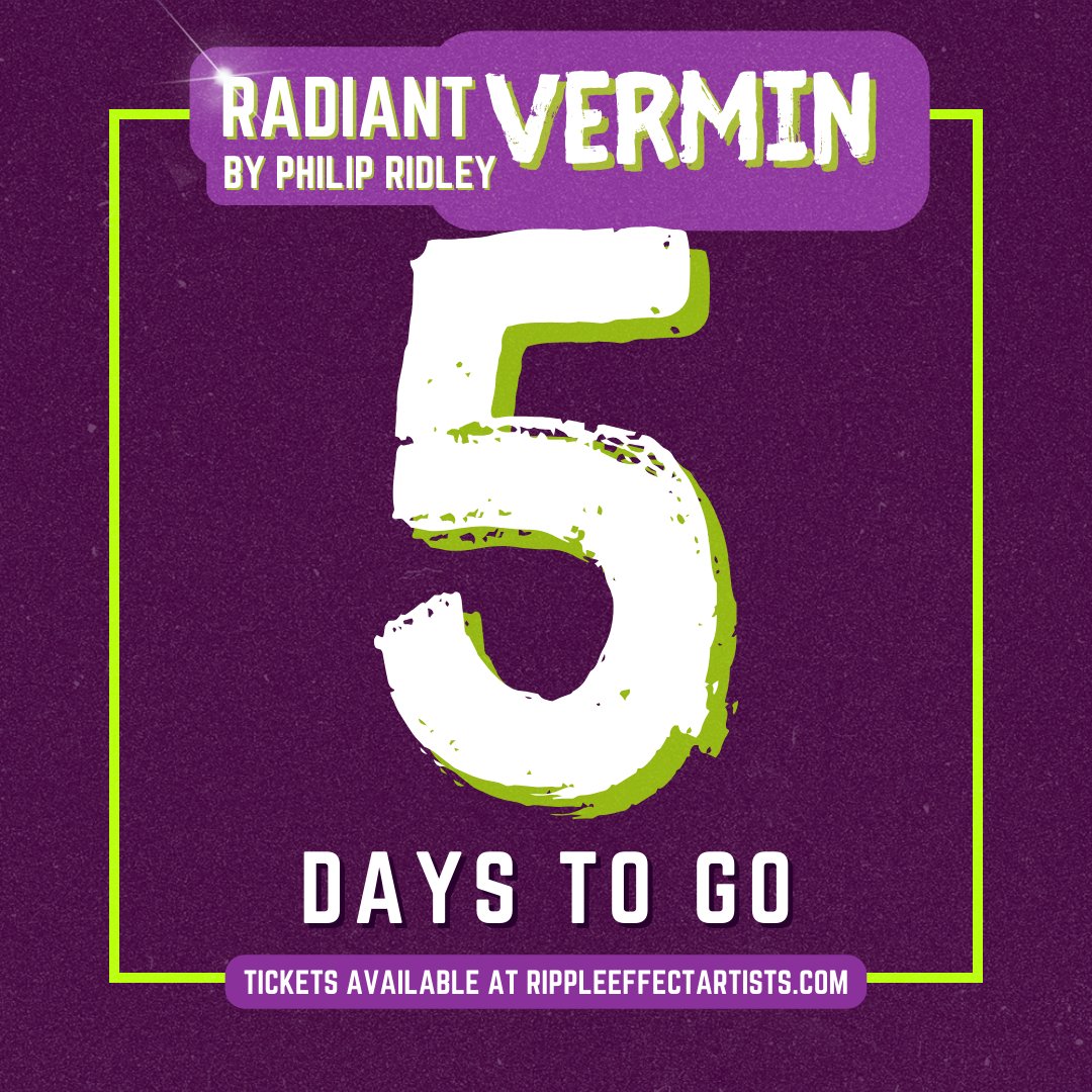 rippleeffectart's tweet photo. Only 5 more days until our opening show! Share, share, share! We can’t wait to see you all there 

Get your tickets at https://t.co/INccNPSl60. 

#RadiantVermin #RippleEffectArtists #theatre #nyc #nyctheatre #rippleeffect #REA #socialjustice #artforchange https://t.co/ku7V9WZnYL