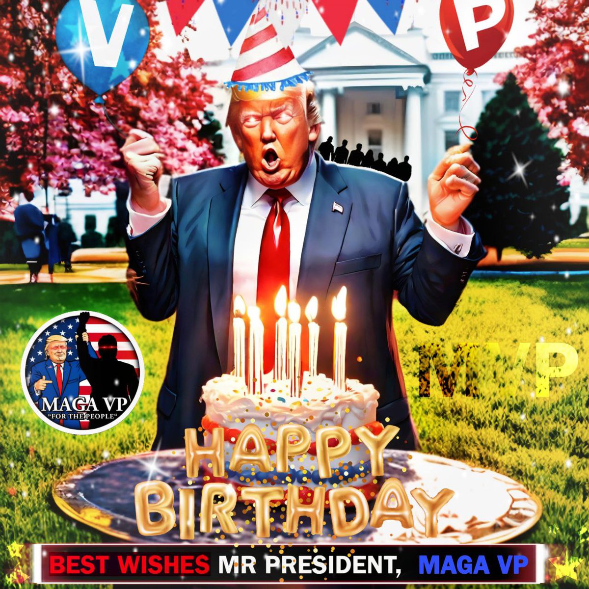 magaVPcoin's tweet photo. Happy Birthday President Trump!

To celebrate, we are delighted to announce an additional donation of 2,024 $MVP tokens, bringing our total contribution to President Trump’s wallet to 1,002,024 $MVP. By holding $MVP, President Trump also earn $Trump tokens passively!

Donation Hash: 0xfd07478bbeeecd1aef63716e7d9c0418273725cbbe71d53e5cd8613d8ae17def

Enjoy your celebrations at @Club47USA, and keep an eye out for our truck driving by.