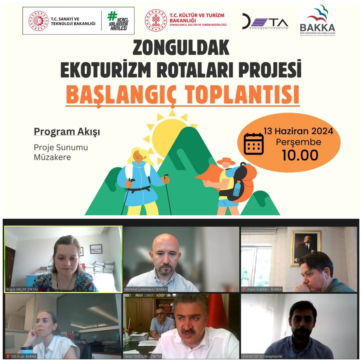 TCBAKKA's tweet photo. 2024 Turizm Teknik Destek Programı kapsamında Zonguldak İl Kültür ve Turizm Müdürlüğü'nün "Zonguldak Ekoturizm Rotaları" projesi başlangıç toplantısı düzenlendi.Projede ildeki 10 farklı alanın ekoturizm rotaları belirlenecek,dijitalleştirilmesi ve haritalandırılması yapılacaktır. https://t.co/G96dBOS7MP