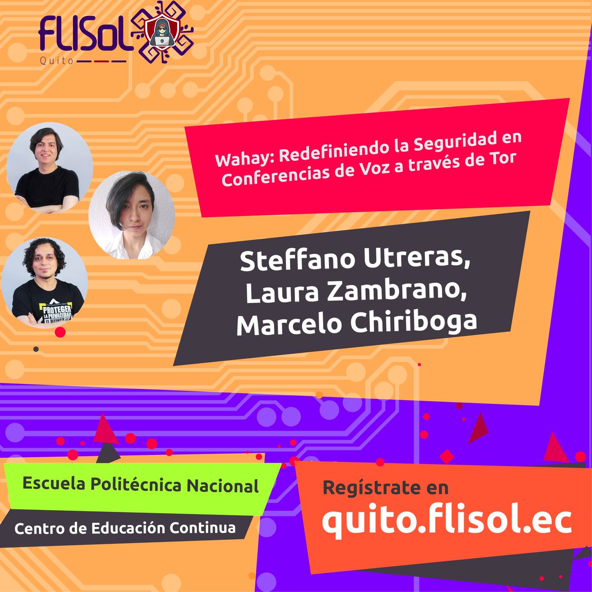Centro de Autonomía Digital (@somos_cad) on Twitter photo Nuestrxs compañerxs Steffano, Laura y Marcelo compartirán este 22 de Julio en #FlisolQuito un taller de nuestro desarrollo #Wahay.
Acá más sobre Wahay: wahay.org
¡Te esperamos!
Lugar:<a href="/EPNEcuador/">EPNEcuador</a> Nuestrxs compañerxs Steffano, Laura y Marcelo compartirán este 22 de Julio en #FlisolQuito un taller de nuestro desarrollo #Wahay.
Acá más sobre Wahay: wahay.org
¡Te esperamos!
Lugar:<a href="/EPNEcuador/">EPNEcuador</a>
