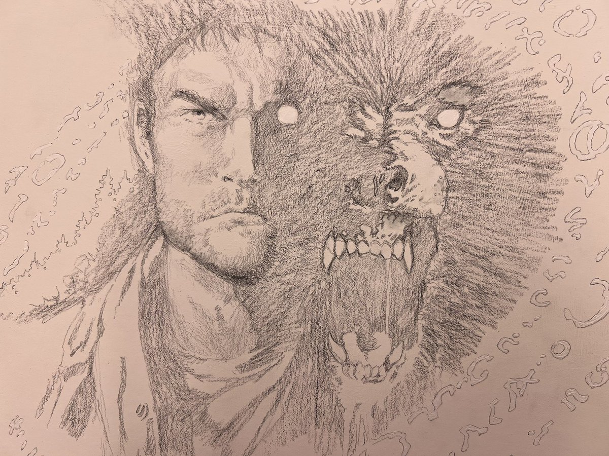 Working on a thing! Here’s a color study and an in-progress shot of the final for the next Dresden Files print in my artist series. #dresdenfiles #foolmoon