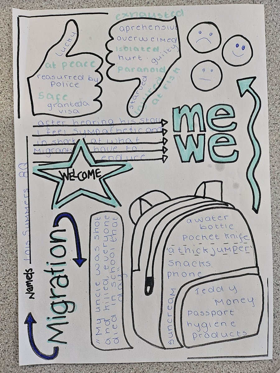 Afon Tâf Humanities (@silver_e_geog) on Twitter photo Thank you to Kendra <a href="/BritishRedCross/">British Red Cross 🧡</a> for working with year 8 the past few days. It was lovely to see pupils empathising with refugees.🩵
A great learning experience linked to our classwork and our preparations for Refugee Week. <a href="/AfontafHigh/">Afon Tâf High School</a> #TeamTâf #Humanities #RefugeeWeek2024 Thank you to Kendra <a href="/BritishRedCross/">British Red Cross 🧡</a> for working with year 8 the past few days. It was lovely to see pupils empathising with refugees.🩵
A great learning experience linked to our classwork and our preparations for Refugee Week. <a href="/AfontafHigh/">Afon Tâf High School</a> #TeamTâf #Humanities #RefugeeWeek2024
