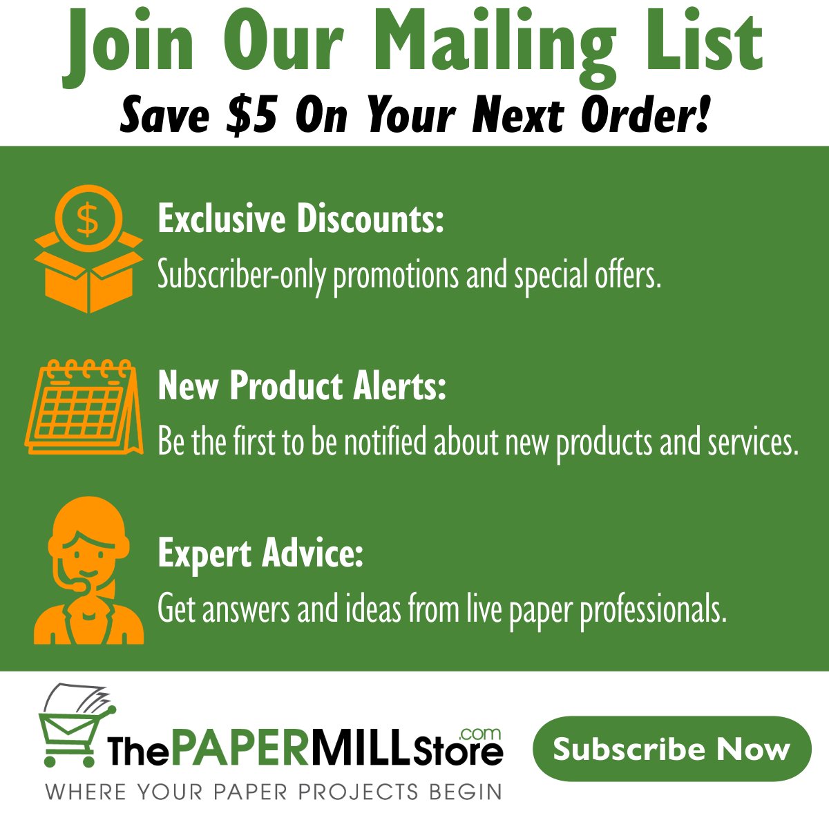 PaperMillStore's tweet image. Looking for ways to save on top-quality #paper #cardstock &amp;amp; #envelopes?

Subscribe today and save $5 on your order + exclusive benefits. Don't miss out!

mailchi.mp/thepapermillst…