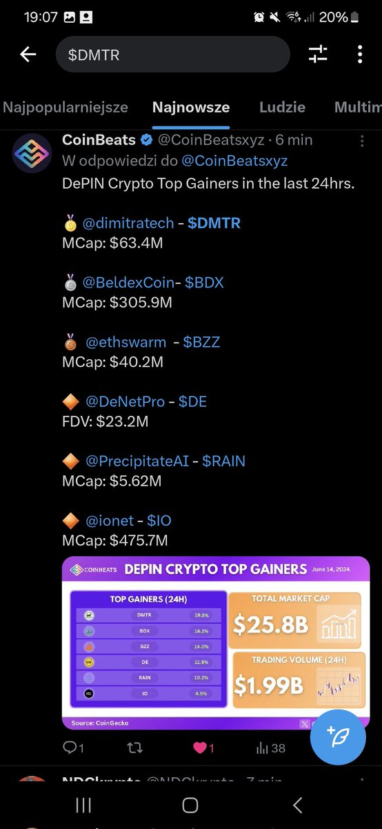 0x1norman's tweet image. Wherever you look 

$DMTR strong AF

Top #depin gainer, top Kucoin, top #AI gainer

Told you

This is the best #ai and #depin with #rwa twist project for biggest multiples in altszn

$fet $tao $theta $ai $vra

🦄🐂🥑😏