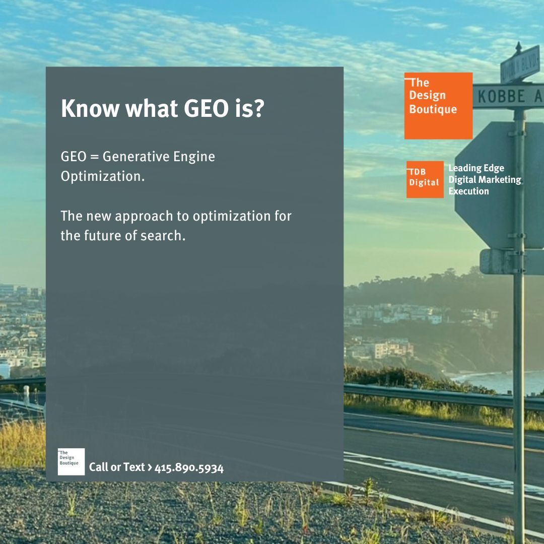 DesignBoutique's tweet photo. Know what GEO is? It's the rich cousin of SEO that you want to dance with at the wedding.  #DigitalMarketing https://t.co/jnoRW3h4oe