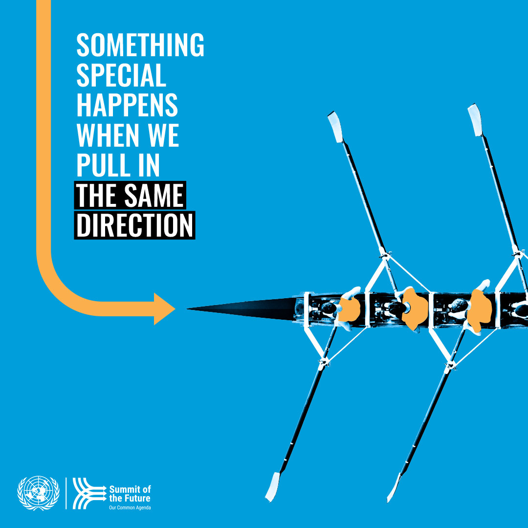 GlobalGoalsUN's tweet photo. The world must come together as one to meet the needs of the present while also preparing for the challenges ahead.

This September’s Summit of the Future is the moment to build solidarity and forge new paths ahead for #OurCommonFuture. 
https://t.co/GKwp5sACTM https://t.co/XKbtqOQe8Q