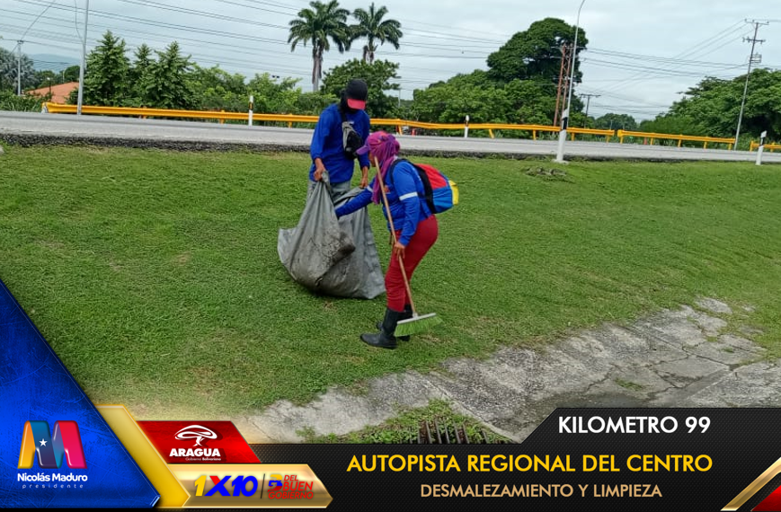 viasdearaguas's tweet photo. 🚧📸Mantenimiento vial km 99 de la #ARC de #Aragua tramo a tramo, kilometro a kilometro con desmalezamiento y limpieza, bajo los lineamientos del 1x10 del Buen Gobierno.
#AraguaReverdece
#VenezuelaYSuGenteBella
@NicolasMaduro @Soykarinacarpio @VTVcanal8 https://t.co/YBqHH7NAhP