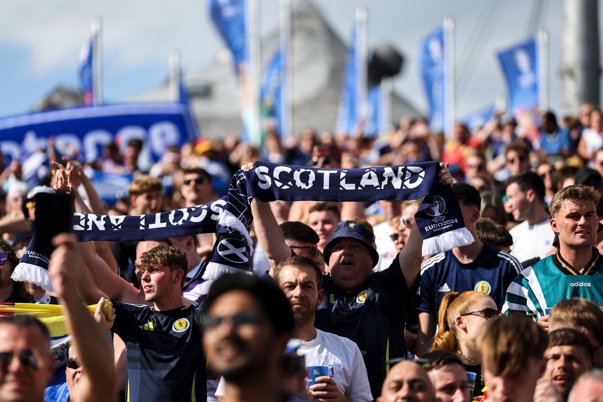 The greatest fans in the world 💙🤍

A reminder that around 𝟰 𝗽𝗲𝗿𝗰𝗲𝗻𝘁 of Scotland's population are in Germany right now 🏴󠁧󠁢󠁳󠁣󠁴󠁿🇩🇪

More than 200,000 fans have travelled over for the #EURO2024 party 😎

#GERSCO | #NoScotlandNoParty
