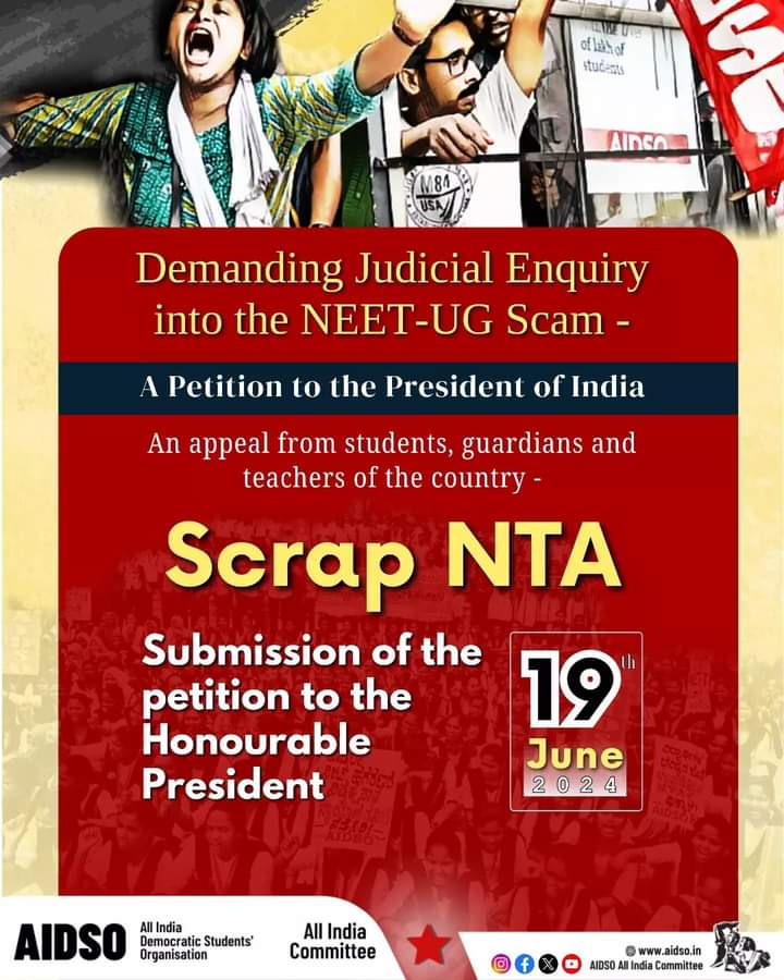 Please sign this petetion demanding juditial Enquiry against the #NEET UG Scam. We will submit this to the President of India on 19 th June

Link :
docs.google.com/forms/d/e/1FAI…