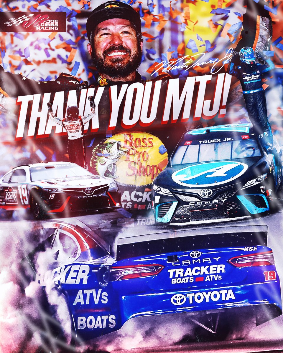 JoeGibbsRacing's tweet photo. Celebrating a future #NASCAR Hall of Famer @MartinTruex_Jr https://t.co/ZadNjFCMzM