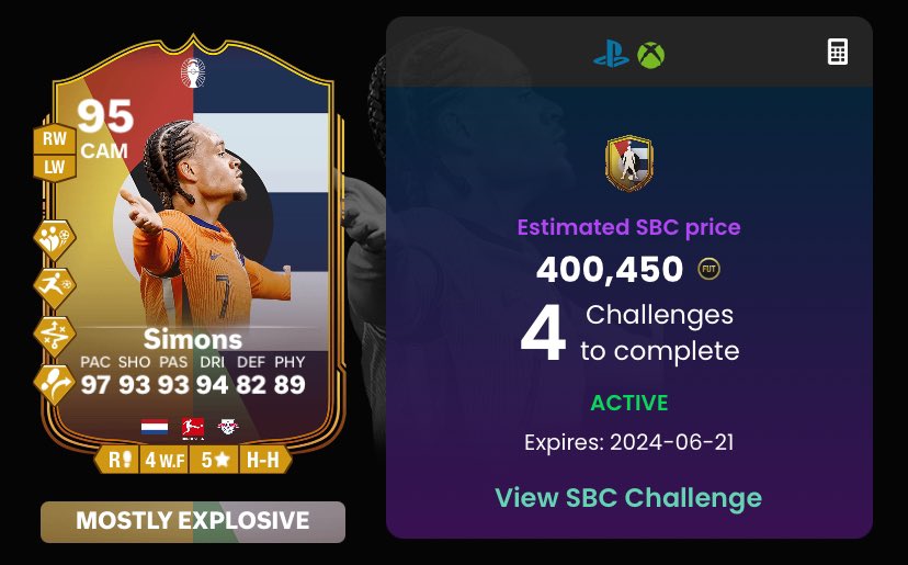 Xavi Simon’s is a must complete SBC in my opinion ✅

 Very good potential for upgrades with that card &amp; 4 playstyle+