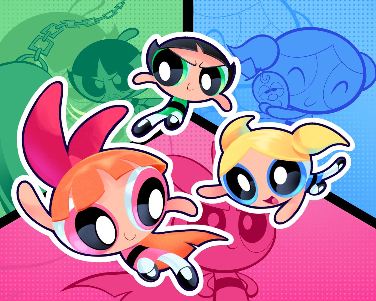 YunDems's tweet photo. Decided to try to make some “faithful” PPG fanart for the first time in 5 years 

#Powerpuffgirls https://t.co/F4IMChBBZm