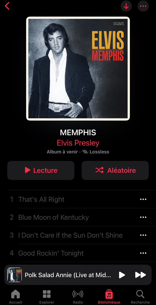 I’m just listening to one of the song Polk salad Annie of Elvis Memphis album in Apple Music it’s a fabulous song 🎵 🤙🤙🤙