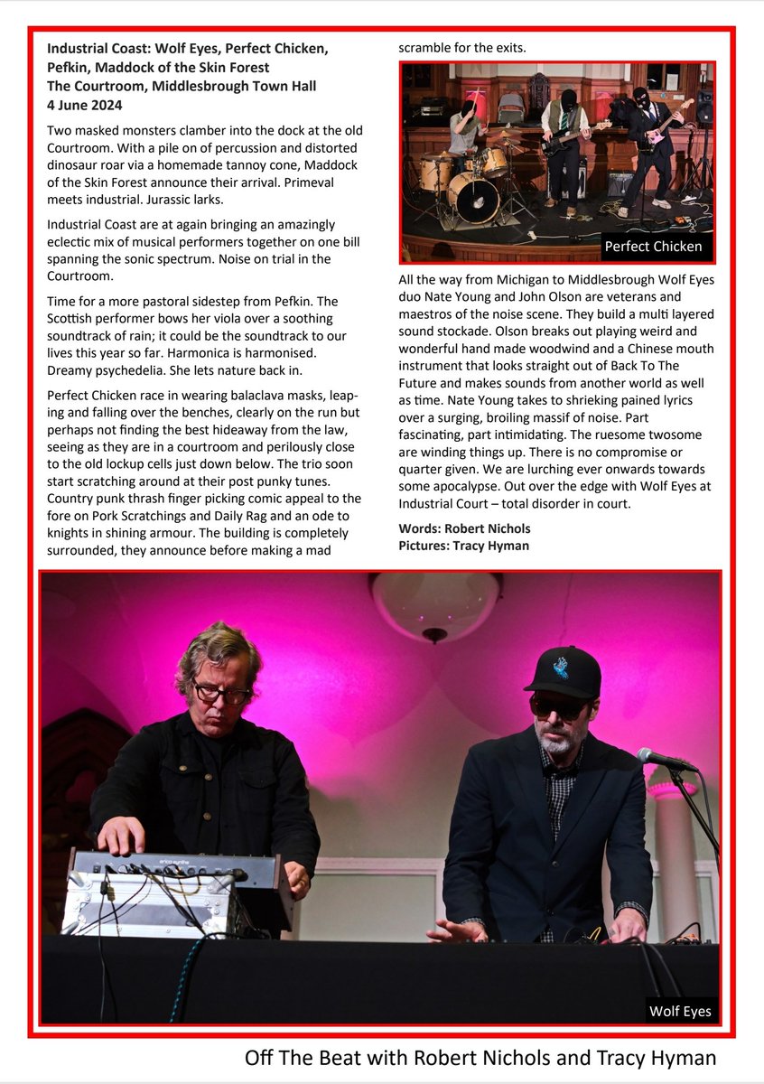 OffTheBeatTees's tweet photo. Off The Beat #28 🎶 
Reviews of Gig for Gaza with @Benefitstheband, @irkedband, @dossersband, @melaniebaker and @paulsmithmusic (DJ) and @IndustrialCoas1's Wolf Eyes Gig with @PerfectChickeen, @featheredgothic and Maddock of the Skin Forest.

Plus the latest gig listings. https://t.co/miG7HkML8w