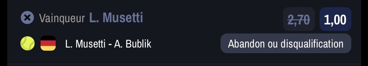 DKeyz_'s tweet photo. @WinamaxSport Muestti gagne par abandon. Pouvez-vous me montrer l’article du règlement qui dispose que lorsqu’il y a un abandon de l’adversaire, le pari est annulé svp ?? https://t.co/Gs34mMxW1k