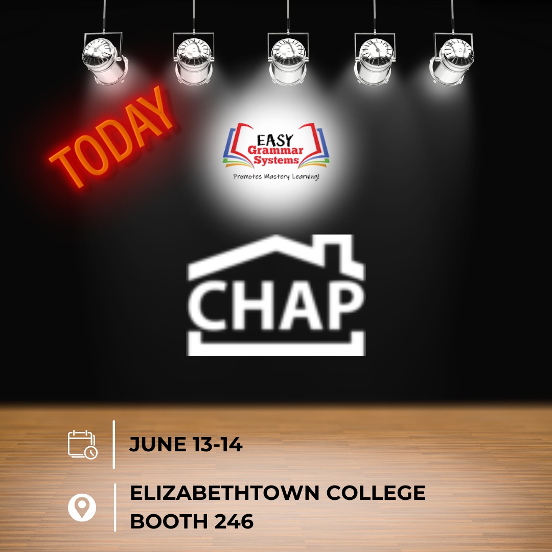 easygrammar's tweet image. Stop by today at the 2024 CHAP - Christian Homeschool Association of PA Convention! Join us June 13-15 and meet Dr. Phillips at our booth. See you there! 📚✨ 

Register here: conv.chaponline.com

#CHAPConvention #Homeschooling #MeetTheAuthor